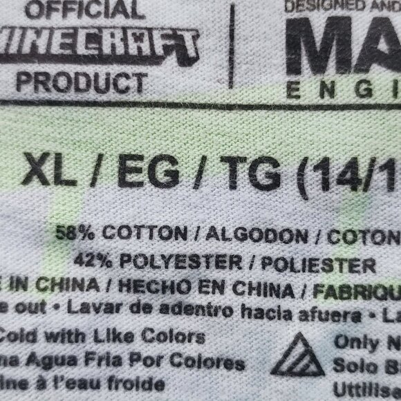 Mojang Minecraft short sleeve T-shirt greenish white boys size XL (14-16) - Picture 6 of 8